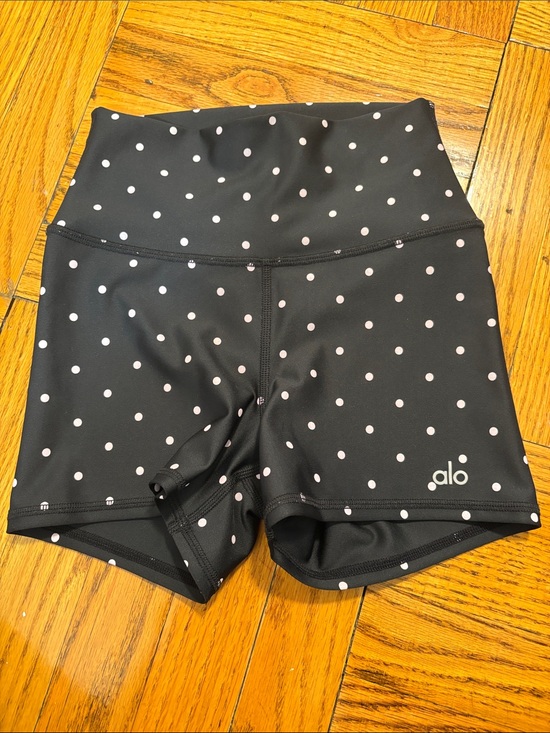 ALO Yoga Pants - LIKE NEW Alo Black/White Polka Dot High Waist Bike Shorts